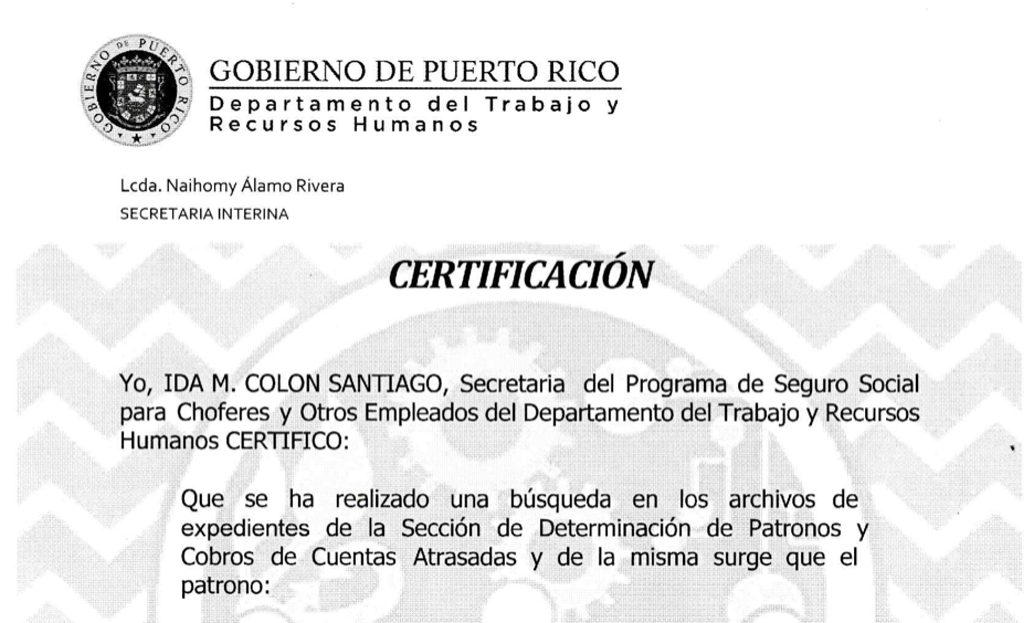 Certificación Seguro Choferil